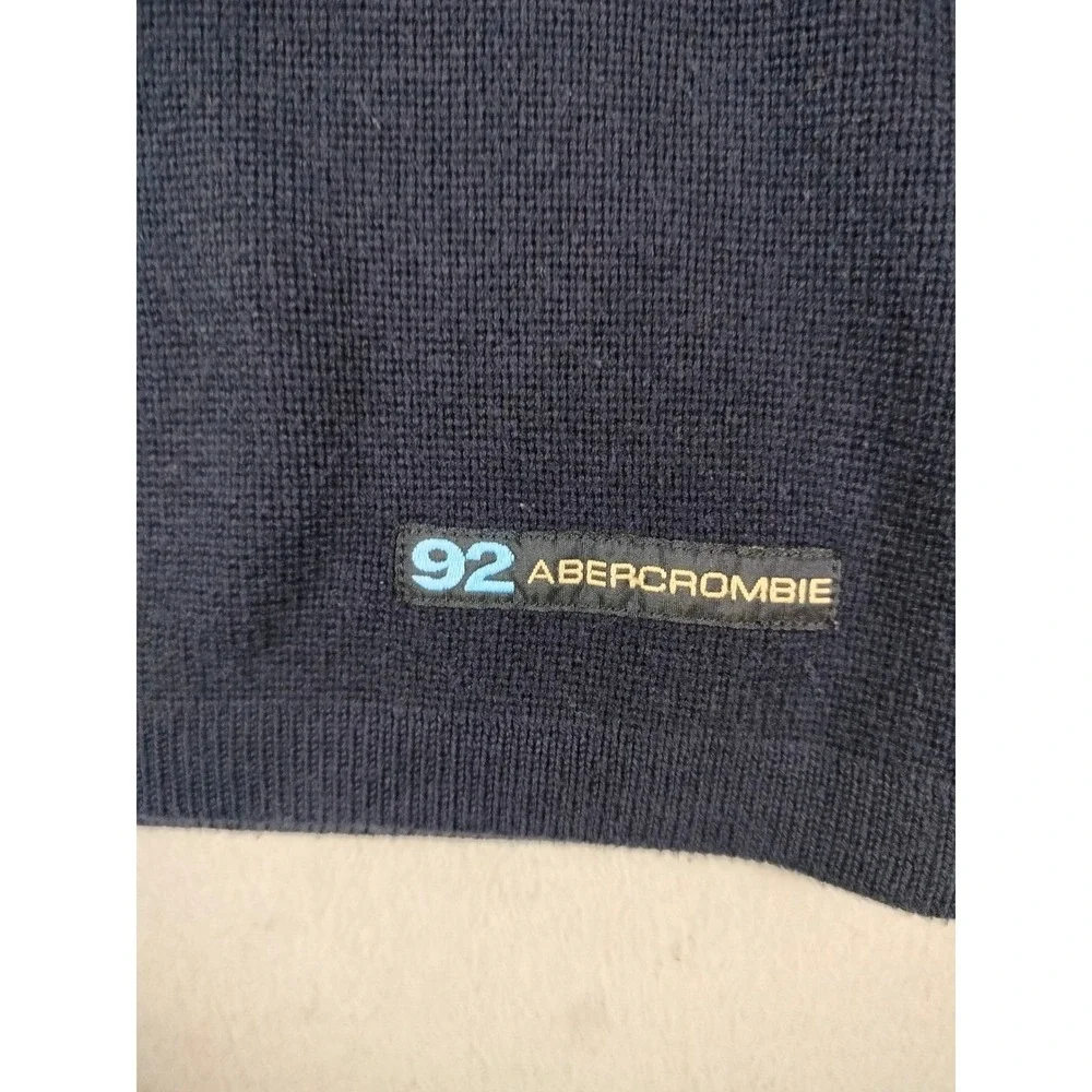 Vintage Abercrombie & Fitch Sweater‎ Mens Blue Colorblock Y2K Preppy Casual